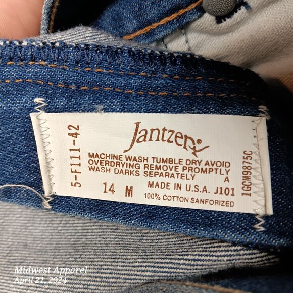 Vintage Jantzen Jeans Women 14 Blue Straight Leg‎ High Rise 90s 80s 28x30 - Picture 7 of 12